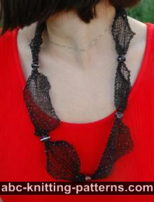 Dew on a Spiderweb Knitted Necklace