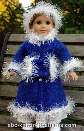 American Girl Doll Retro Winter Outfit (Coat, Hat and Muff)