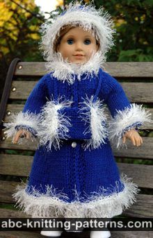 American Girl Doll Retro Winter Outfit (Coat, Hat and Muff)