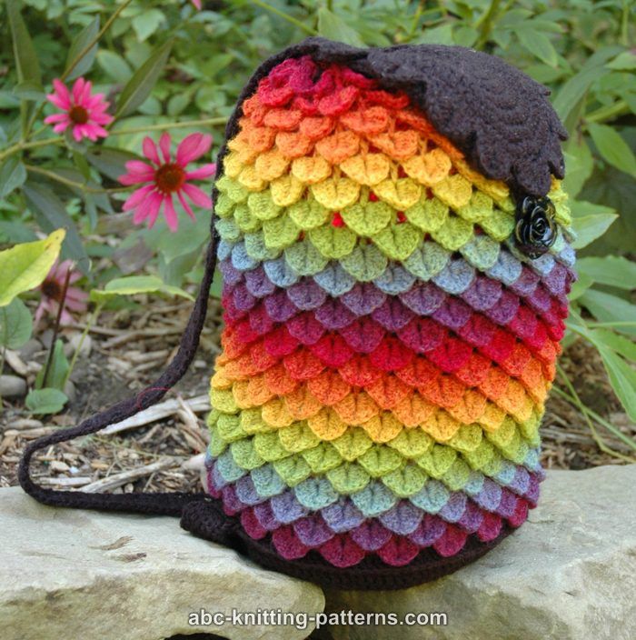 bulge leadership tone ABC Knitting Patterns - Rainbow Dragon Backpack