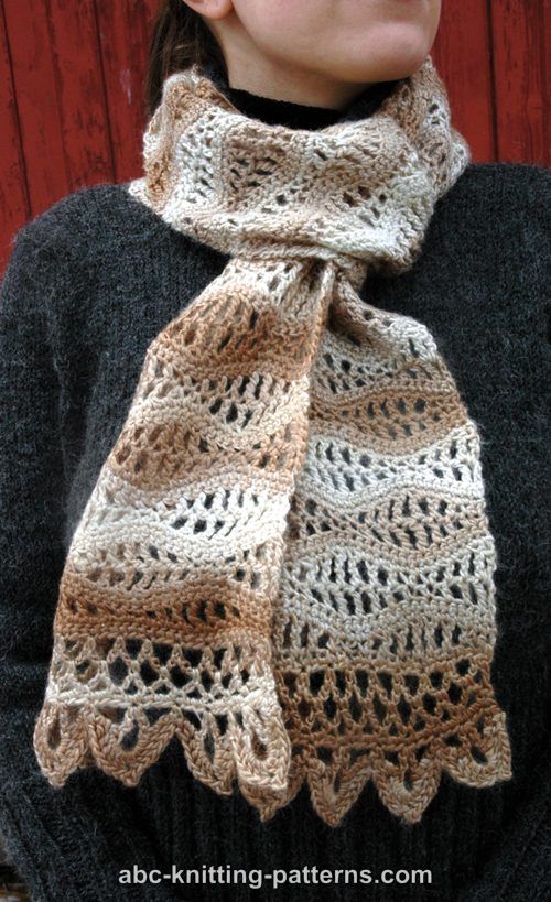 Abc Knitting Patterns Stormy Sea Lace Scarf