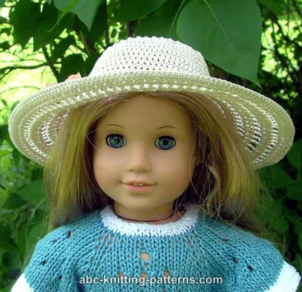 ABC Knitting Patterns - American Girl Doll Summer Breeze Hat