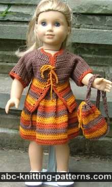 Back to School Outfit (Cardigan, Skirt and Backpack) for 18-inch Doll