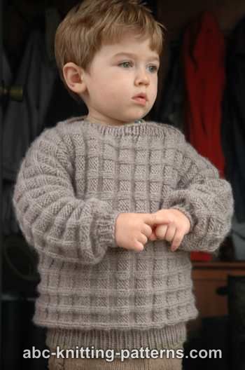 ABC Knitting Patterns - Little Boy's Cuff-to-Cuff Sweater
