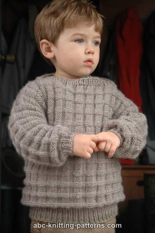ABC Knitting Patterns Little Boy s Cuff to Cuff Sweater