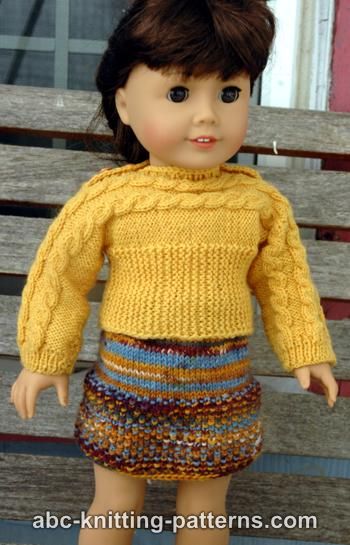 American Girl Doll Cuff-to-Cuff Cable Sweater