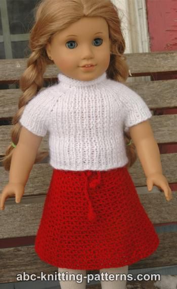 Real Easy V-Stitch Skirt for 18-inch Doll
