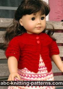 ABC Knitting Patterns - American Girl Doll Vintage Double-Breasted Jacket