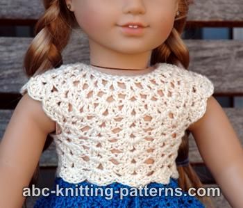 Seashell Summer Top for 18-inch Doll