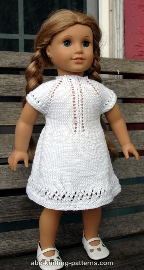 ABC Knitting Patterns - American Girl Doll Midsummer Dress