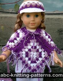 Granny Square Poncho for 18-inch Doll
