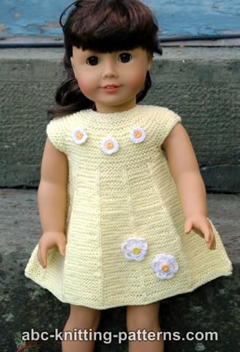 Garter Stitch Summer Dress for 18-inch Doll