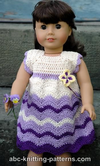 Wisteria Chevron Dress for 18-inch Doll
