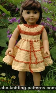 Caramel Popcorn Summer Dress for 18-inch Doll