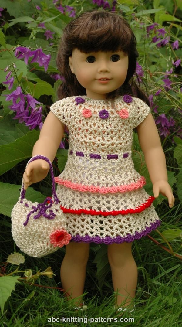 ABC Knitting Patterns - American Girl Doll Wildflower Dress with ...