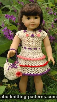 Wildflower Dress with Ruffles and Drawstring Handbag for 18-inch Doll