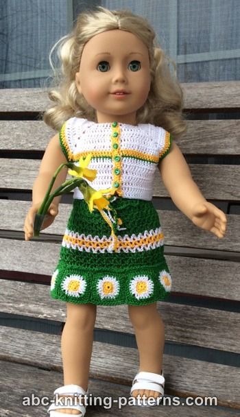 American Girl Doll Fields of Daisies Skirt and Top