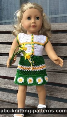 American Girl Doll Fields of Daisies Skirt and Top