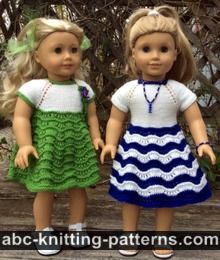 Ocean Waves Summer Dress for 18-inch Doll