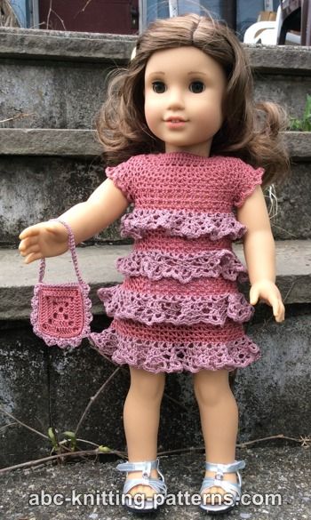 Evening Dress with Ruffles for 18-inch Doll