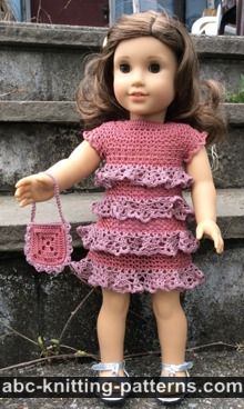 American Girl Doll Evening Dress with Ruffles