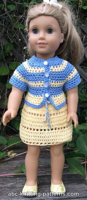 ABC Knitting Patterns - American Girl Doll Elizabeth Summer Skirt and ...