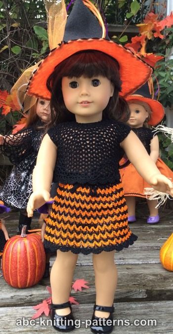 Halloween Skirt and Top for 18-inch Doll