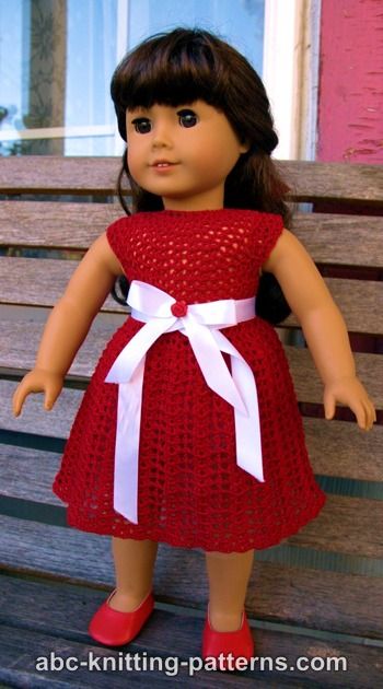 Christmas Dress with Tulle Underskirt and White Satin Belt for 18-inch Doll