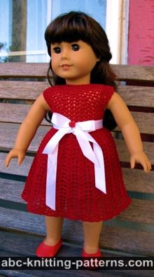 American Girl Doll Christmas Dress with Tulle Underskirt and White Satin Belt