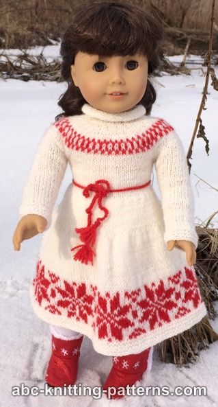 Nordic Winter Dress for 18-inch Doll