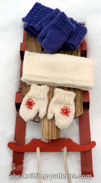 Winter Fun Mittens and Scarves for 18-inch Doll