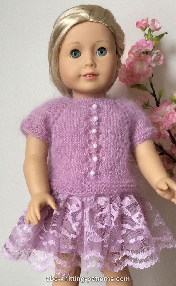 ABC Knitting Patterns - American Girl Doll Tuileries Garden Sweater