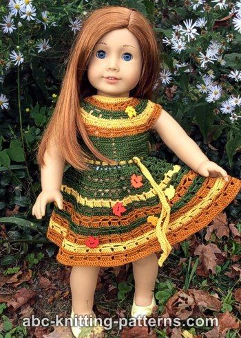 Autumn Lace Dress for 18-inch Doll