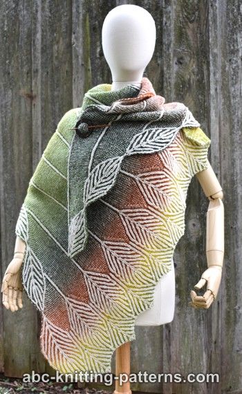 Turning Leaves Brioche Shawl