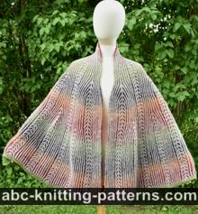 Brioche Fan Coral Shawl