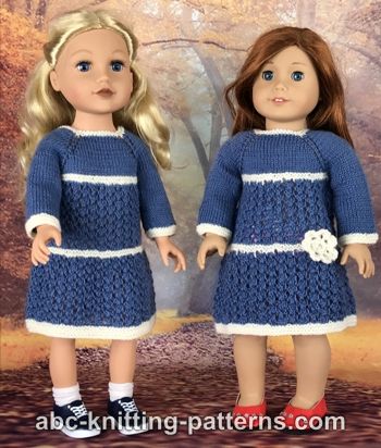 Blue Porcelain Lace Dress for 18-inch Dolls