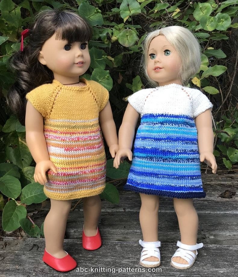 ABC Knitting Patterns Perfect Little Dress for 18inch Dolls