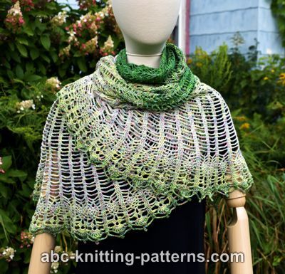 Semi-Circular Shawl with Pineapple Border