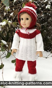 Red and White Tunic for 18-inch Doll
