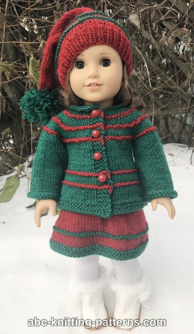 Jacket for Santa's Helper Outfit for 18-inch Doll