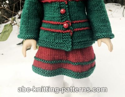Santa's Helper Skirt for 18-inch Doll