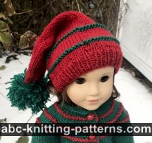 Santa's Helper Stocking Cap for 18-inch Doll