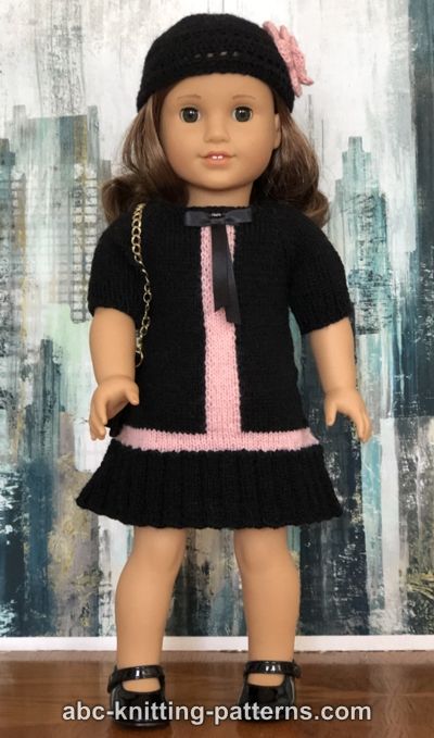 Black-and-Pink Party Dress for 18-inch Doll