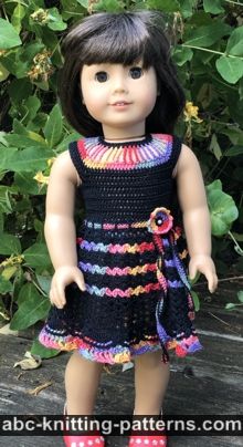 Hawaiian Night Summer Dress and Headband for 18-inch Doll