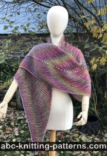 Sunshine Arrow Brioche Shawl