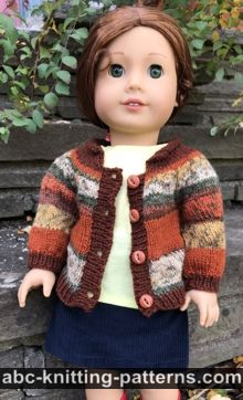 Faux Fair Isle Cardigan for 18-inch Doll