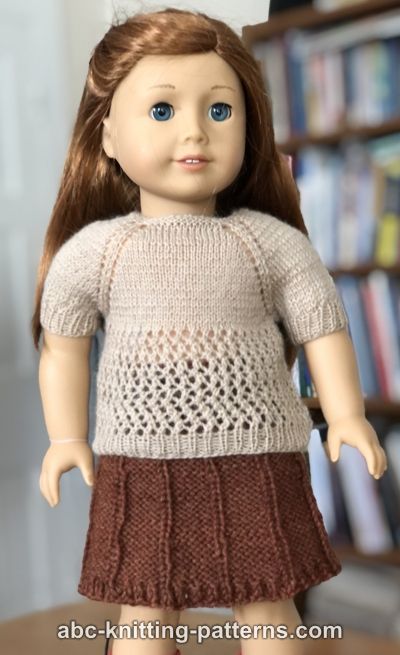 Short Sleeve Lace Top for 18-inch Doll