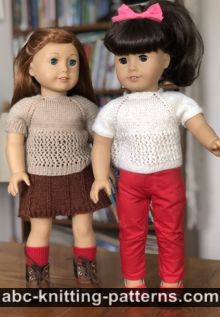 Short Sleeve Lace Top for 18-inch Doll