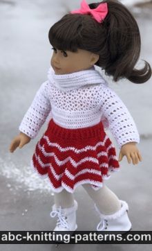 American Girl Doll Chevron Skirt