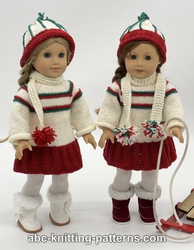 Winter Fun Dress for 18-inch Doll